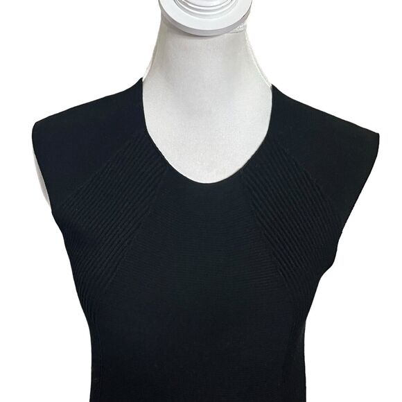 MM Lafleur Melanie Dress Women’s Size Large Black A-Line Knit Fit Flare Stretch - Picture 3 of 9